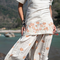 Women Cotton Hand Block Printed Yoga Pants and Yoga Top Set -Chakra