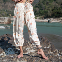Women Cotton Hand Block Printed Yoga Pants -|AKISO