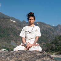 Women Cotton Hand Block Printed Yoga Pants and Yoga Top Set -Chakra