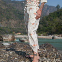 Women Cotton Hand Block Printed Yoga Pants -Surya