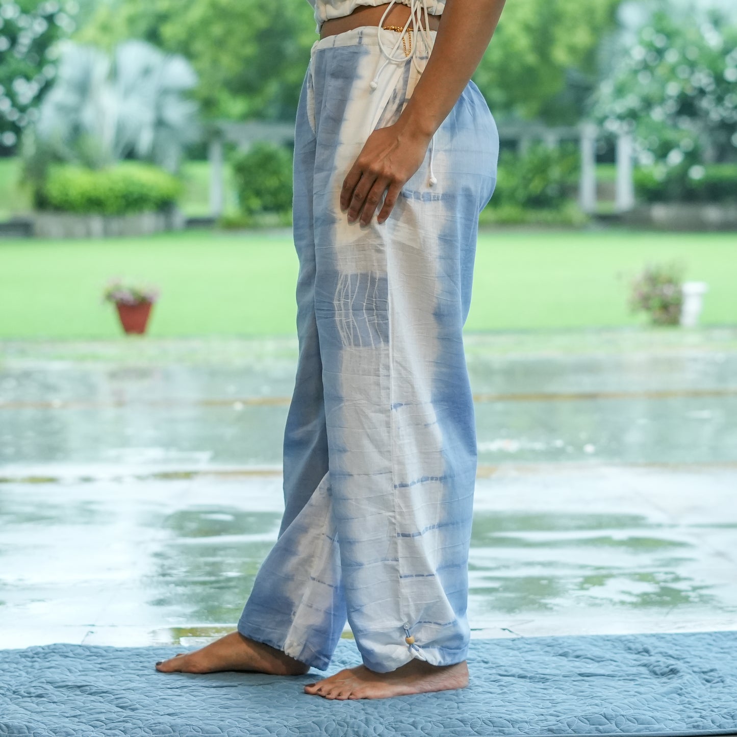 Womens Yoga Pant Tie and Dye Blue Ananda