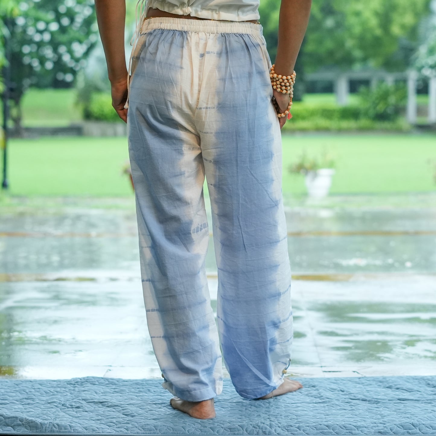 Womens Yoga Pant Tie and Dye Blue Ananda