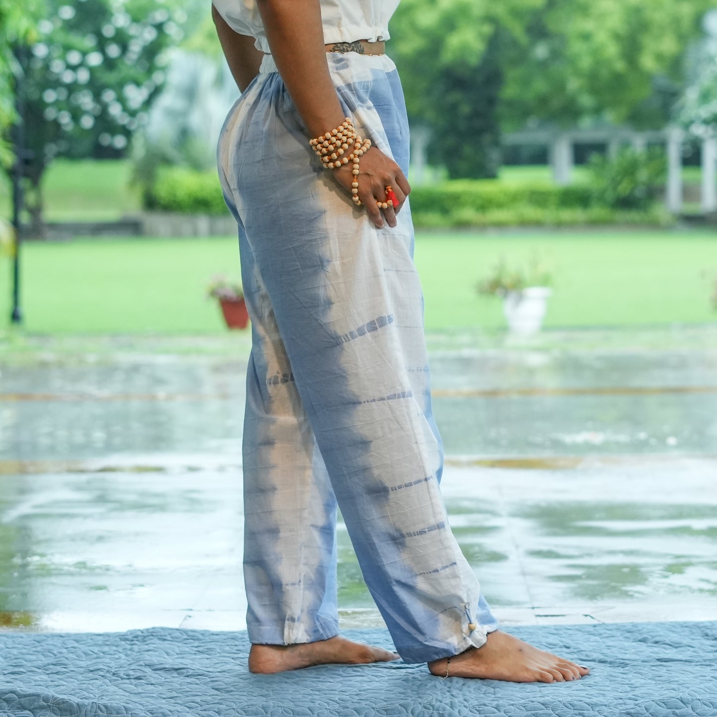 Womens Yoga Pant Tie and Dye Blue Ananda
