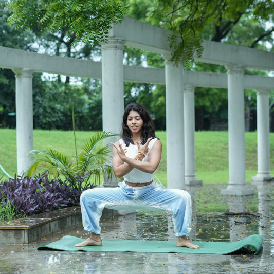 Womens Yoga Pant and Yoga Top Tie and Dye Set blue  Ananda