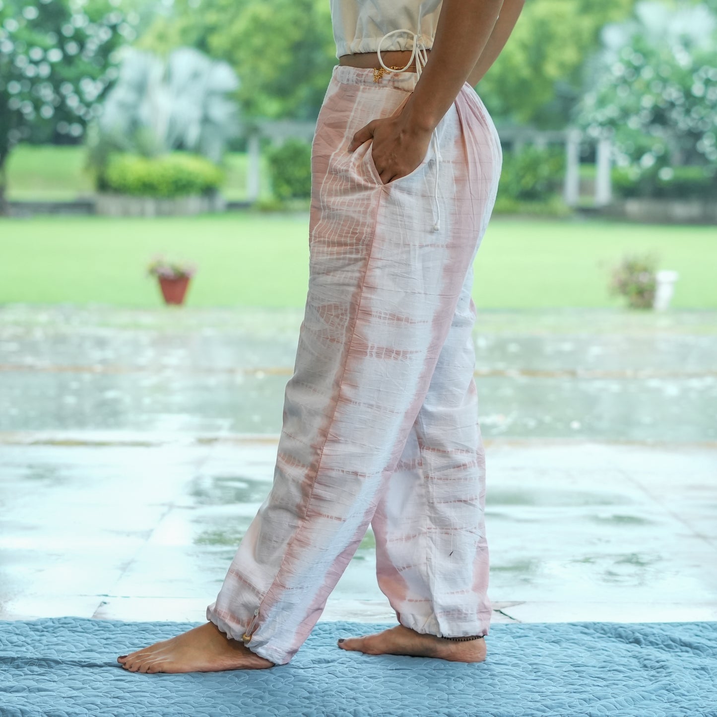 Womens Yoga Pant Tie and Dye Pink Ananda