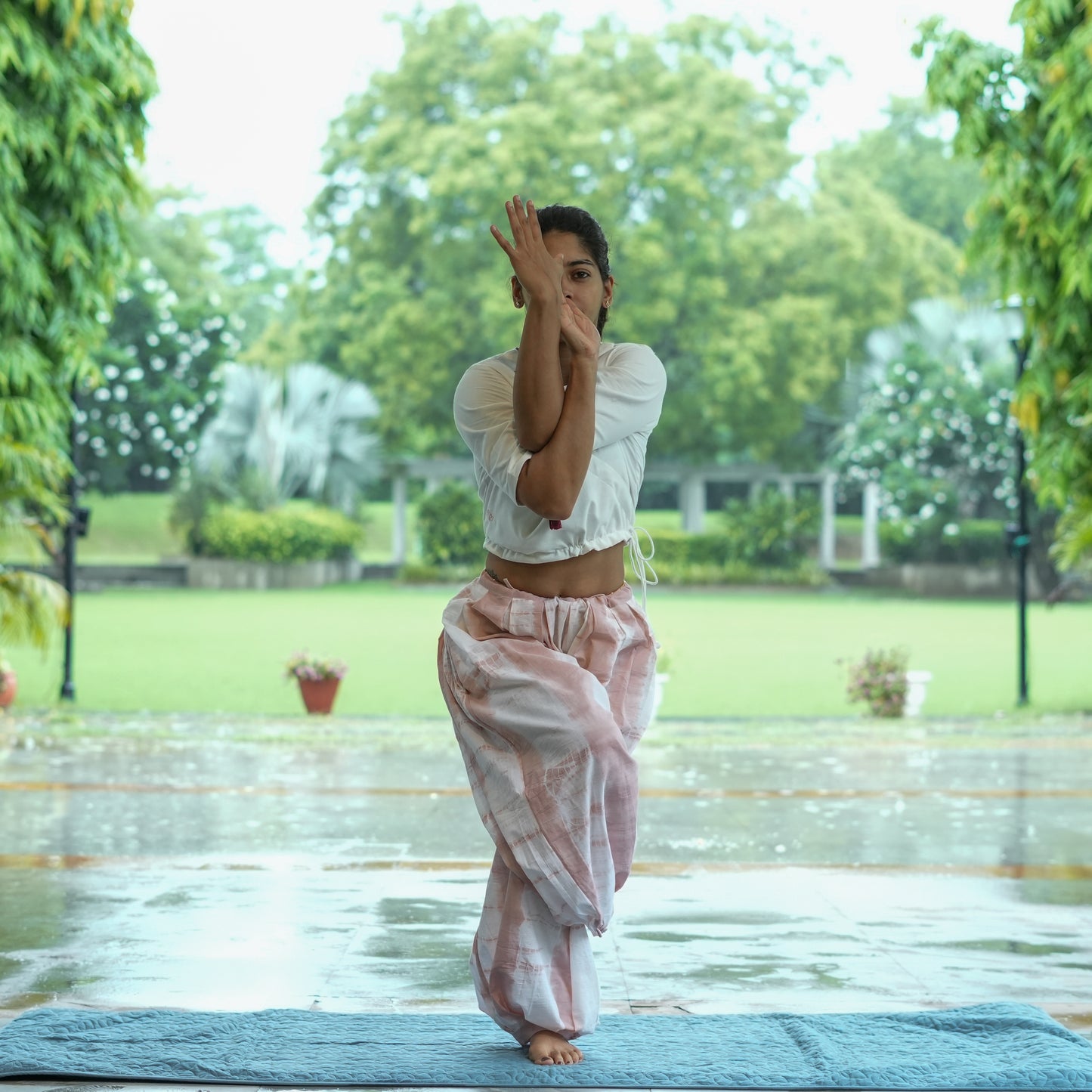 Womens Yoga Pant and Yoga Top Tie and Dye Set Pink Yama