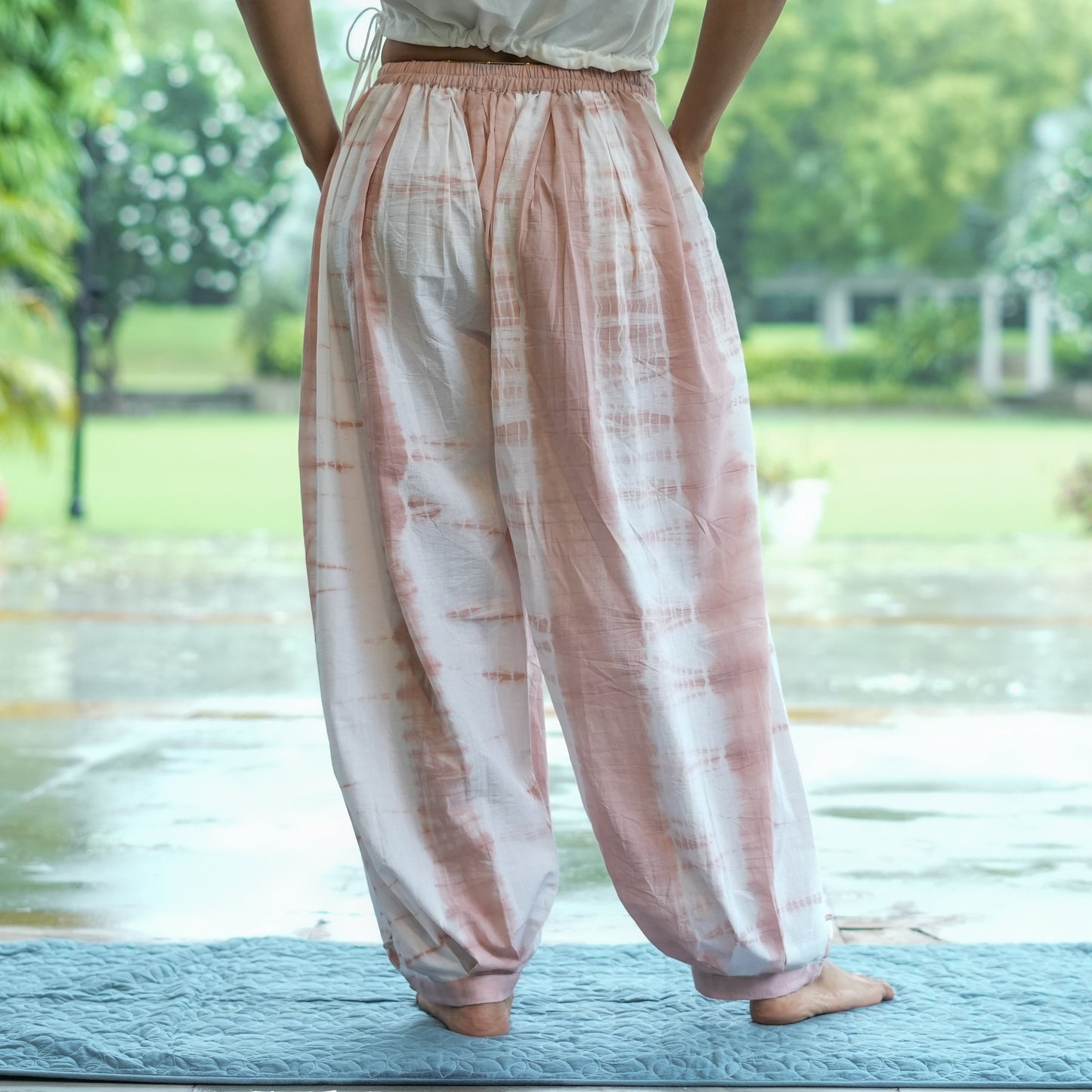 Womens Yoga Pant and Yoga Top Tie and Dye Set Pink Yama