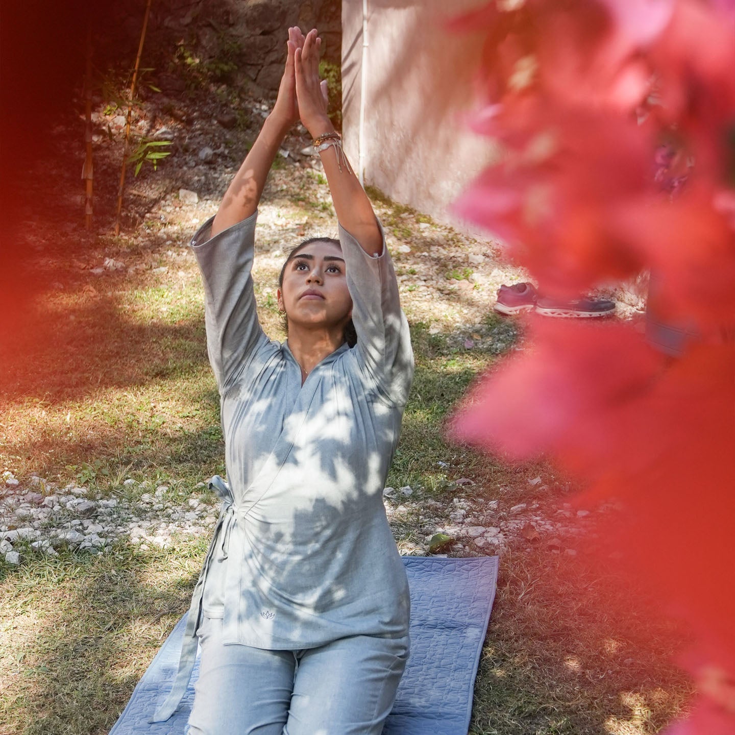 Women Cotton Yoga Pants and Yoga Top Set Grey -Dharma