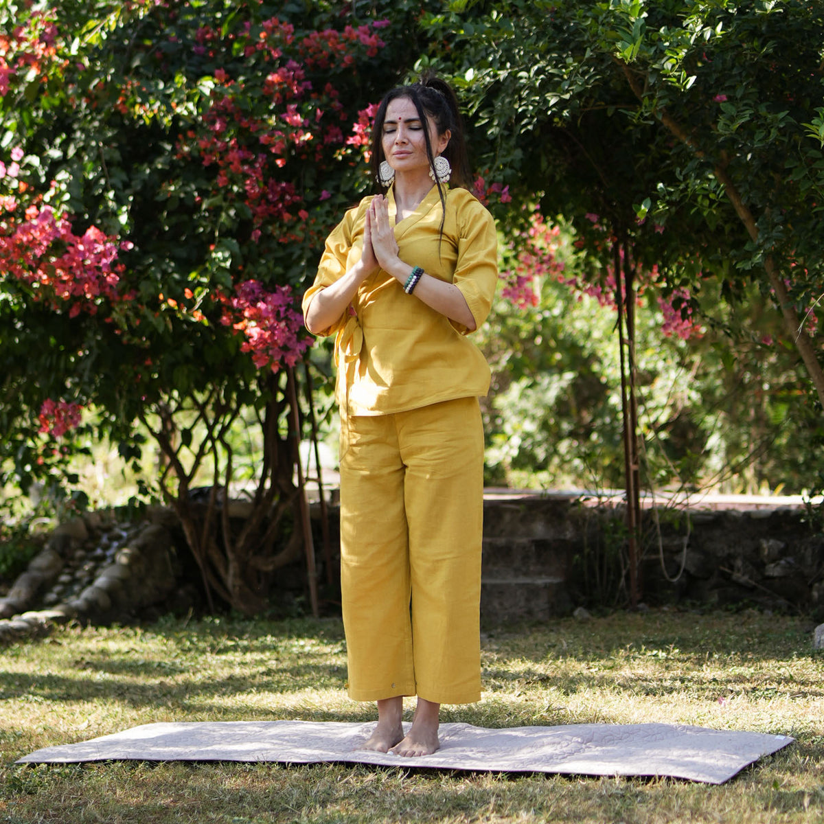 Women Cotton Yoga Pants Women Yellow -Chandra — view 11