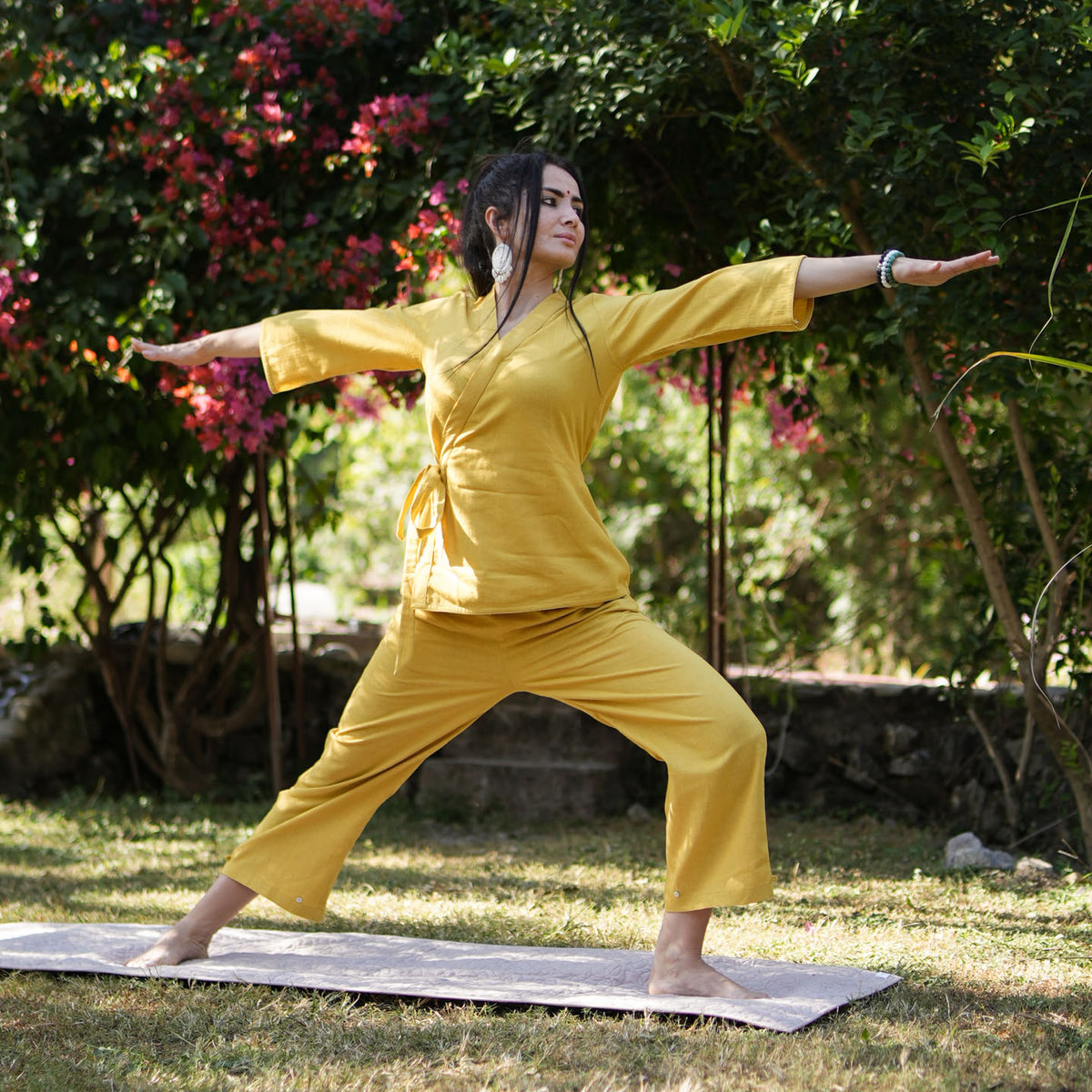 Women Cotton Yoga Pants Women Yellow -Chandra — view 10