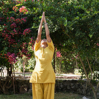 Women Cotton Yoga Pants and Yoga Top Set Yellow -Chakra
