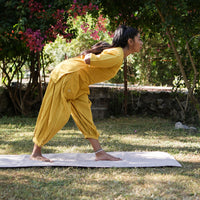 Women Cotton Yoga Pants and Yoga Top Set Yellow -Chakra