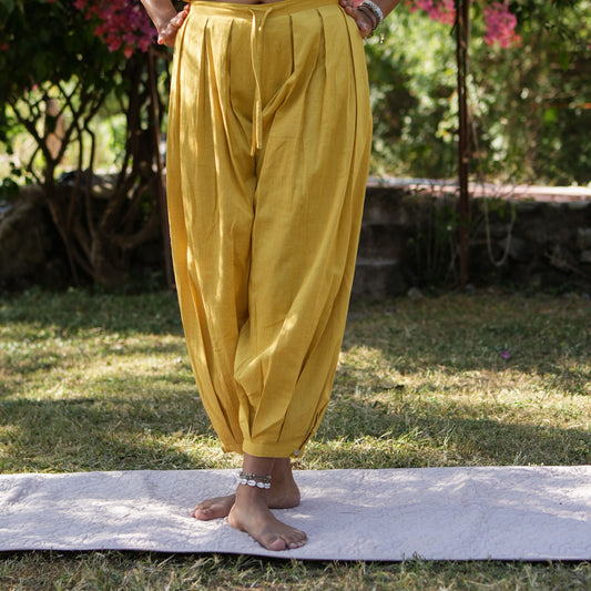 Women Cotton Yoga Pants Women Yellow -Chakra