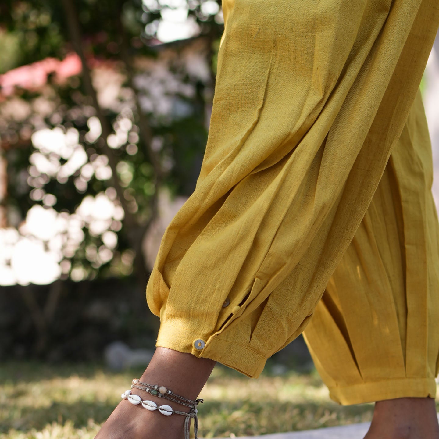 Women Cotton Yoga Pants and Yoga Top Set Yellow -Chakra