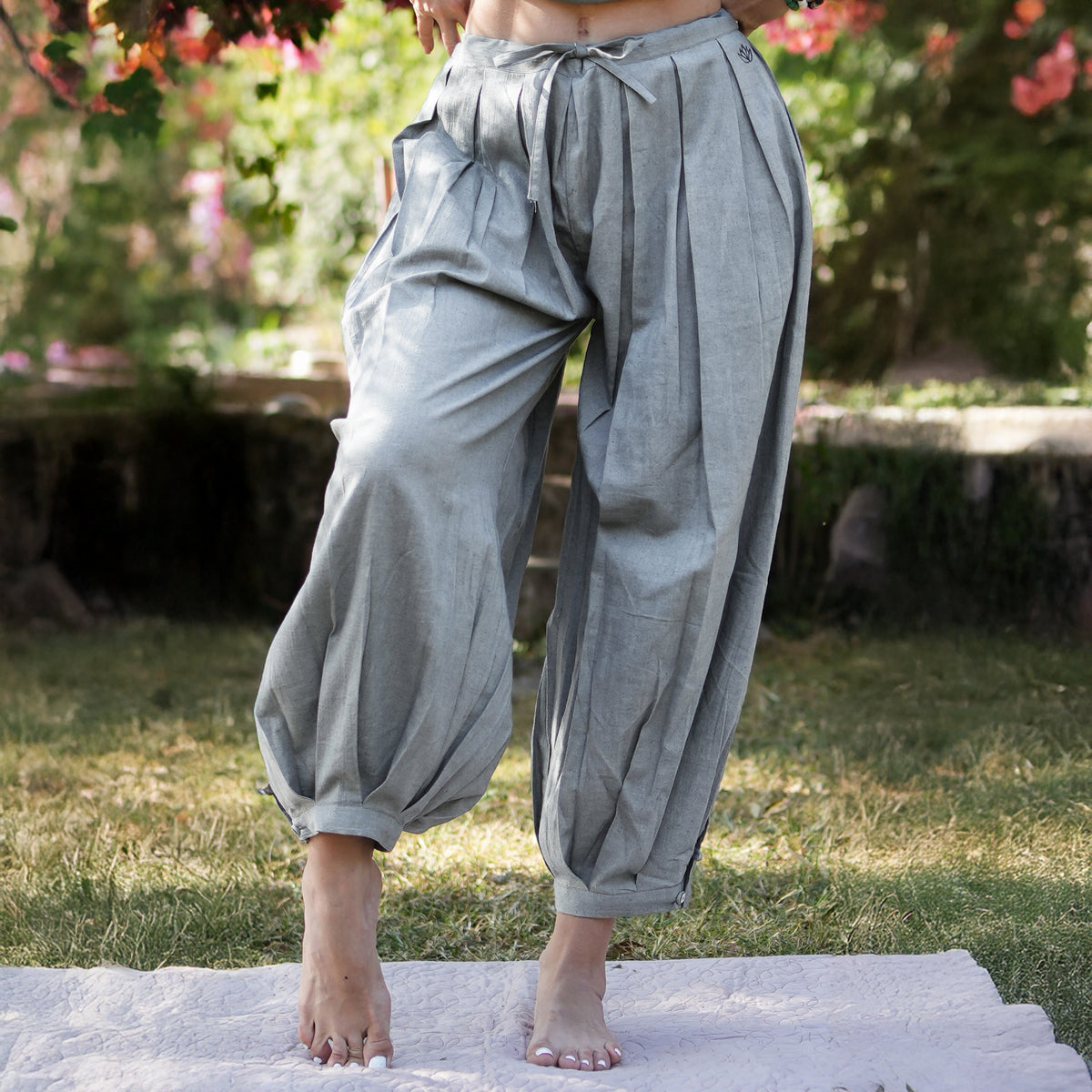 Women Cotton Yoga Pants Women Grey -Chakra — view 6