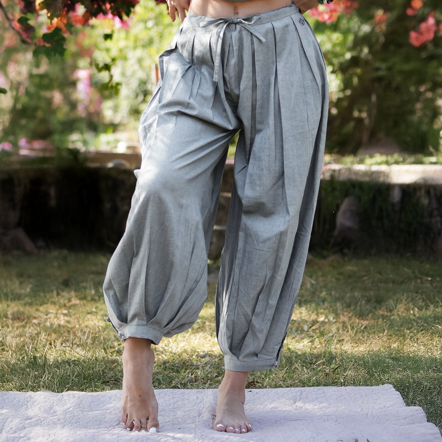 Women Cotton Yoga Pants Women Grey -Chakra