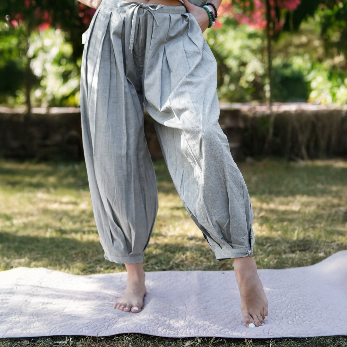 Women Cotton Yoga Pants Women Grey -Chakra