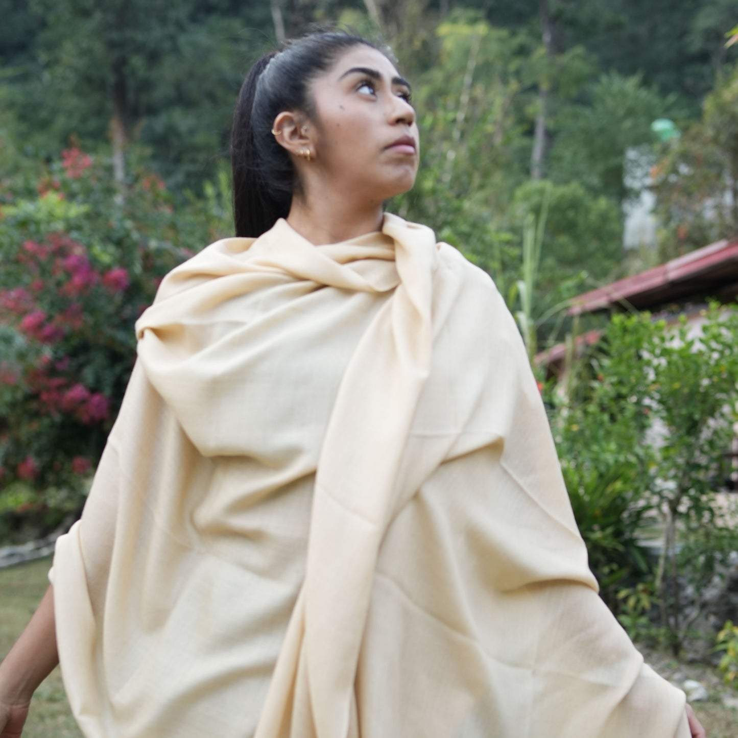 Urja Meditation Shawl in Beige - Medium