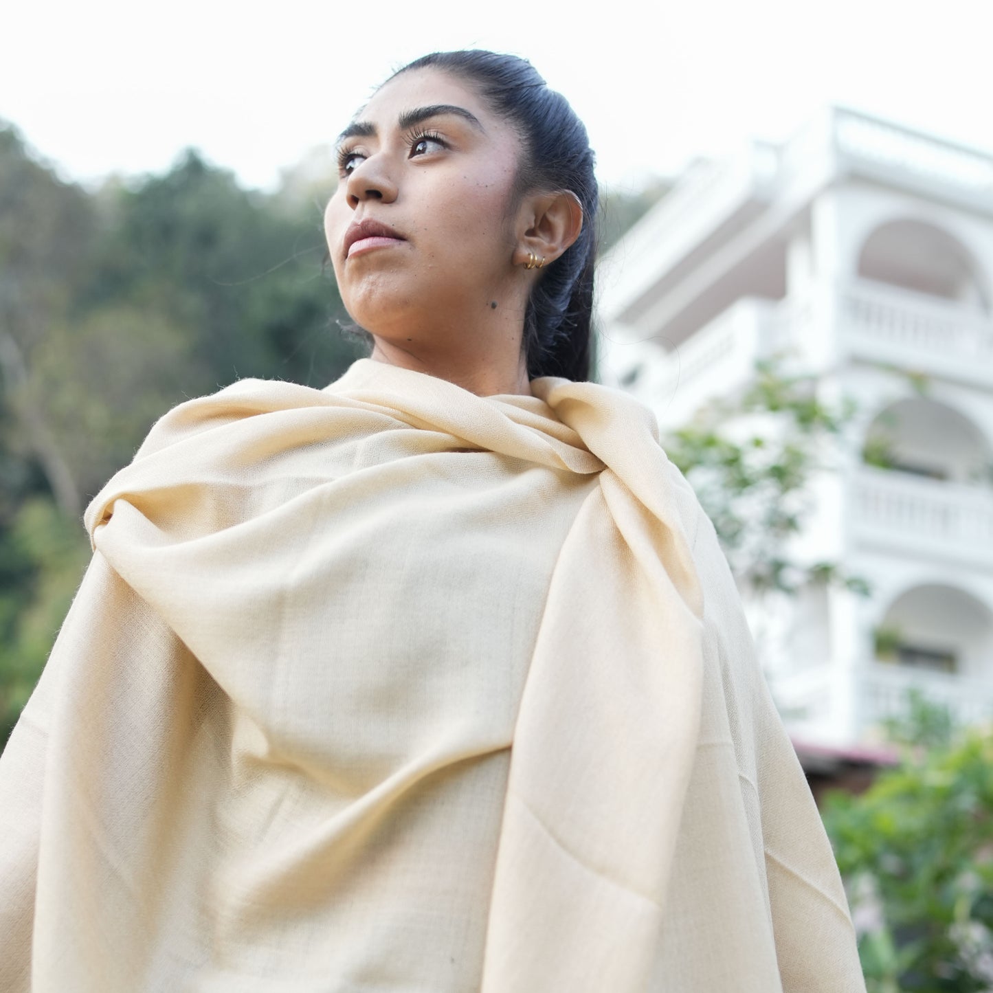 Urja Meditation Shawl in Beige - Medium