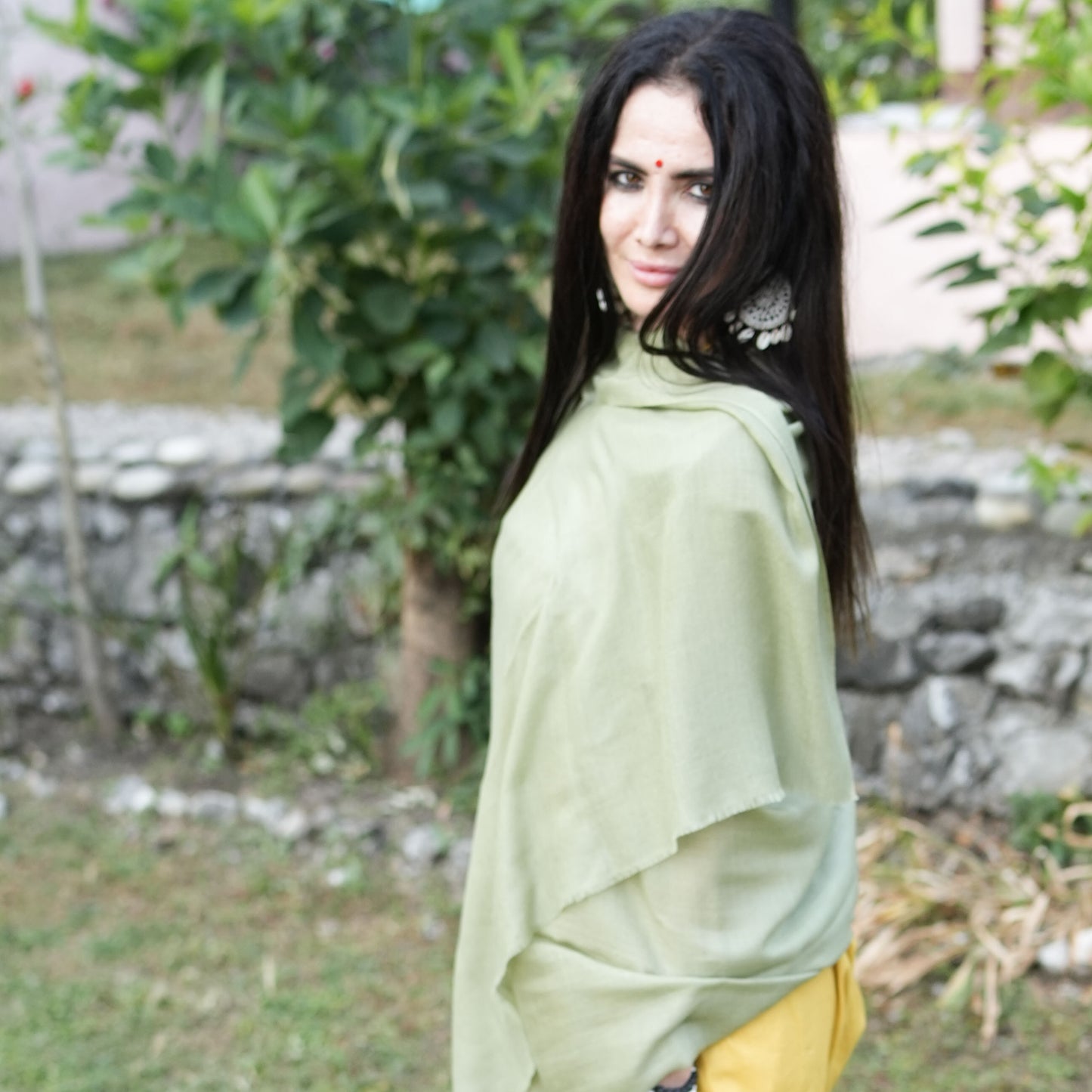 Urja Meditation Shawl in Sage Green - Medium