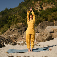 Women Cotton Yoga Top Yellow -Tara