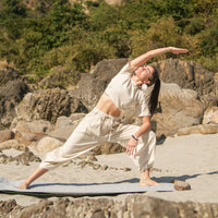 Women Cotton Yoga Pants and Yoga Top White -Soma