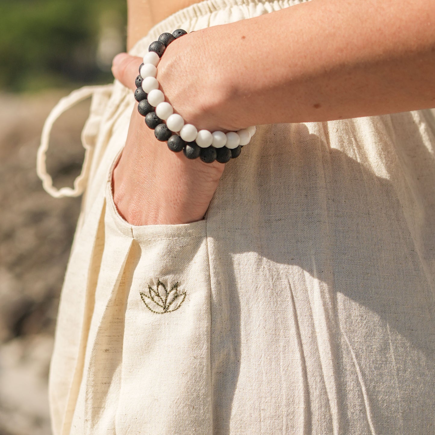 Women Cotton Yoga Pants White -Soma