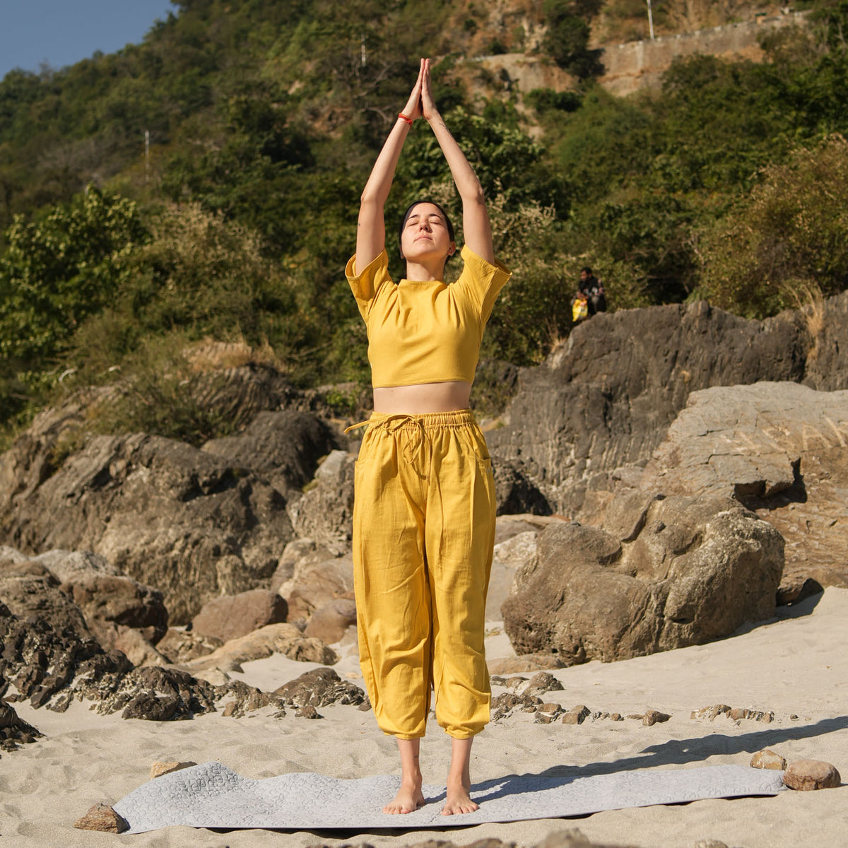 Women Cotton Yoga Top Yellow -Soma — view 9
