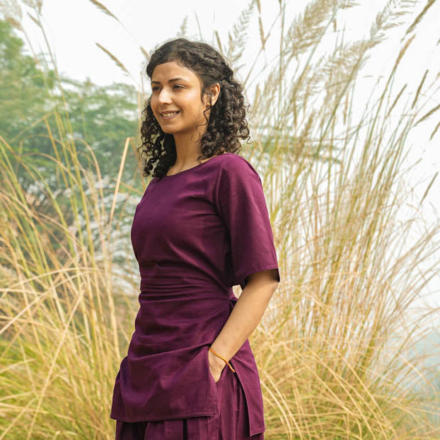 Women Cotton Yoga Top Purple -Chakra –