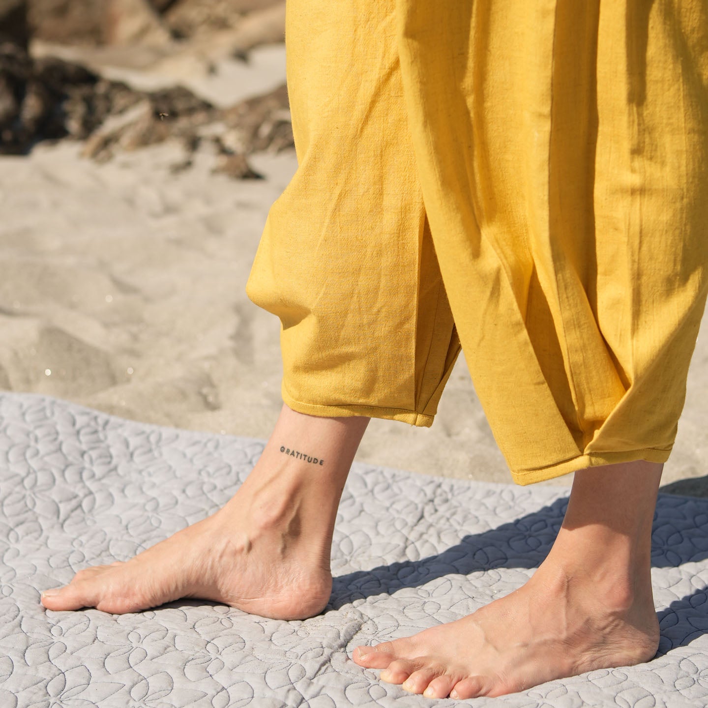 Women Cotton Yoga Pants Yellow -Soma