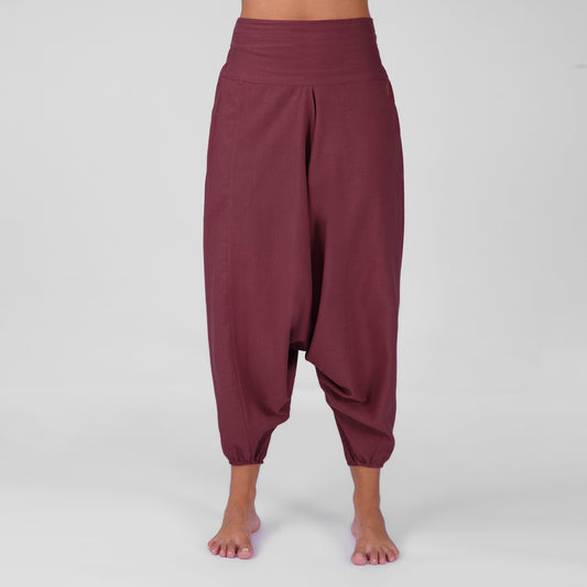 Women 100% Cotton Zero Waste Cotton Yoga Pants -Shwet - Rose Pink