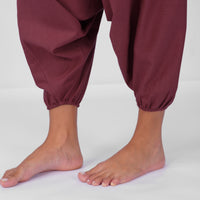 Women 100% Cotton Zero Waste Cotton Yoga Harem Pants and Yoga Top Set - In Rose Pink