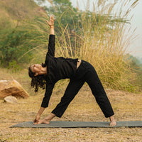 Akiso soft cotton yoga bottoms – black comfort pants for women