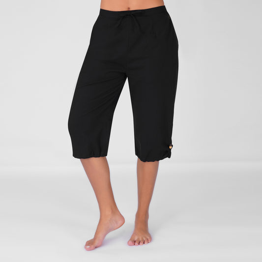 Women 100% Cotton Yoga Pants Black -Prana