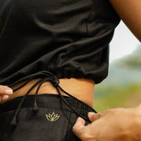 Women Cotton Yoga Pants and Yoga Top Set Black -Ananda