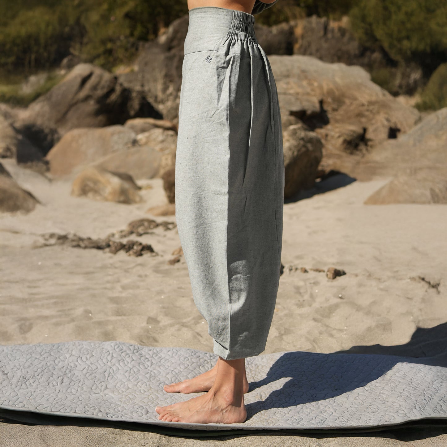 Women Zero Waste Cotton Yoga Pants Grey -Shwet