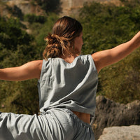 Women Cotton Yoga Crop Top Women Grey -Ananda