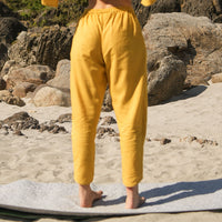 Women Cotton Yoga Pants Yellow -Surya