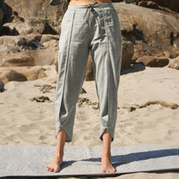 Women Cotton Yoga Pants and Yoga Top Set Grey -Surya