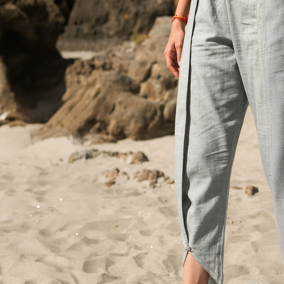 Women Cotton Dhoti Yoga Pants Grey -Surya — view 5