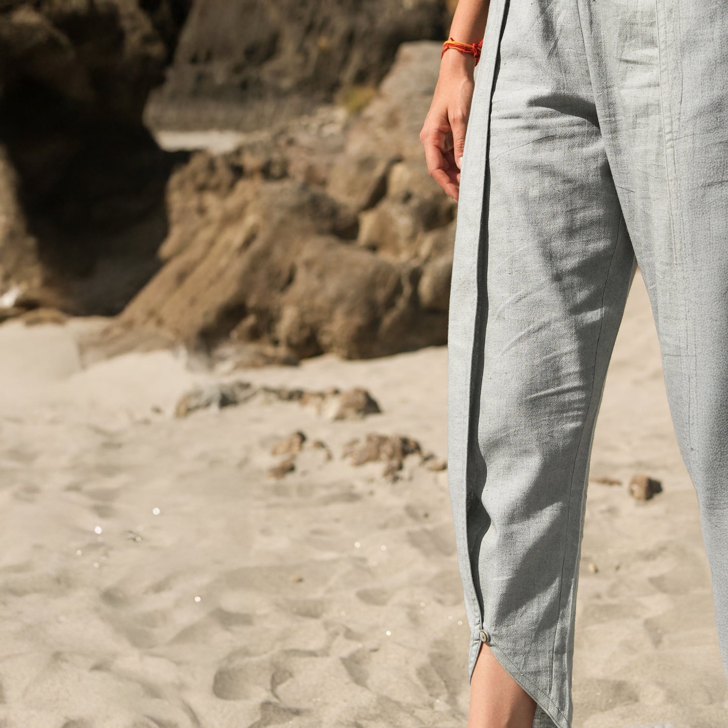 Women Cotton Dhoti Yoga Pants Grey -Surya