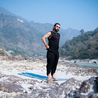 Men Yoga Pants and Yoga Top Set Black -Rajas