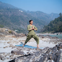 Women Cotton Yoga Pants and Yoga Top Set Green -Buddhi