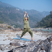 Women Cotton Yoga Pants and Yoga Top Set Green -Buddhi