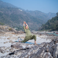 Women Cotton Yoga Pants and Yoga Top Set Green -Buddhi