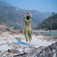 Women Cotton Yoga Pants and Yoga Top Set Green -Buddhi