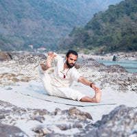 Men Yoga Pants and Yoga Top Set White -Sattva
