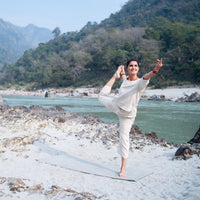 Women Cotton Yoga Pants and Yoga Top Set White -Chandra