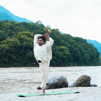 Men Cotton Yoga Pants White -Prithvi