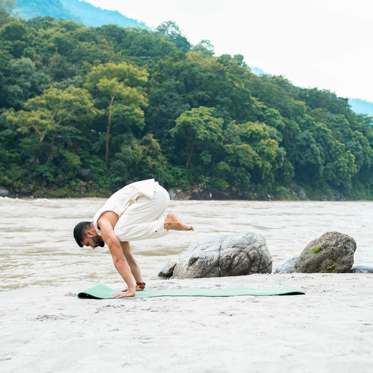Men Yoga Pants and Yoga Top Set White -Tejas — view 1